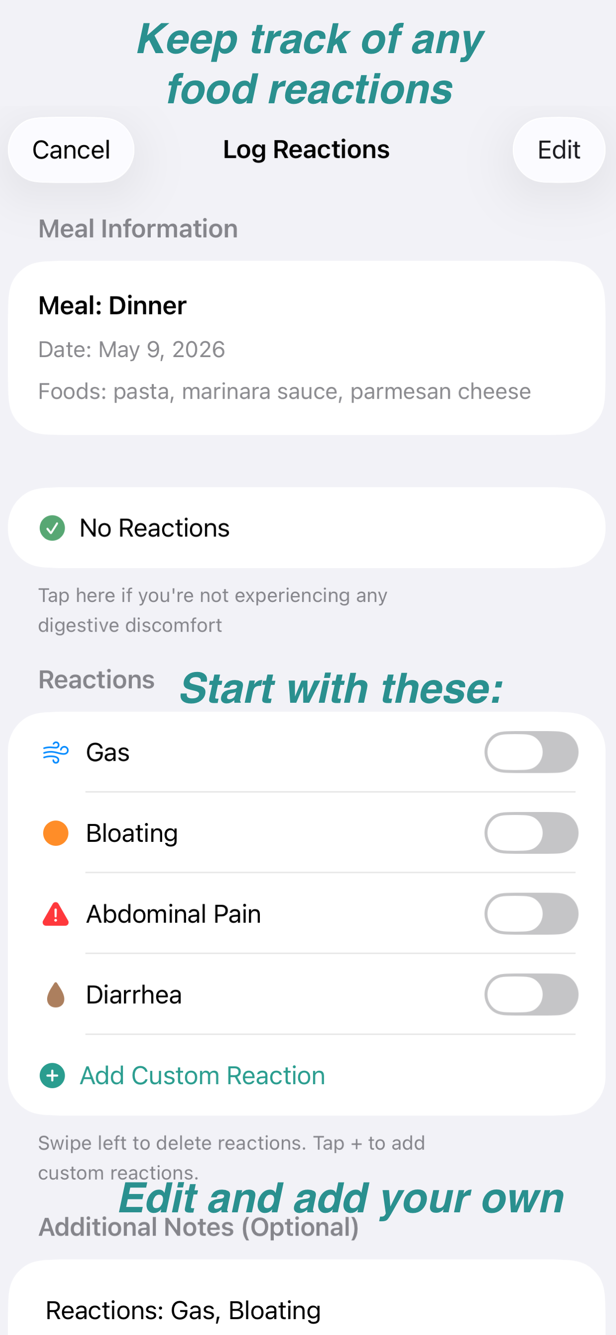 Log Reactions Slide